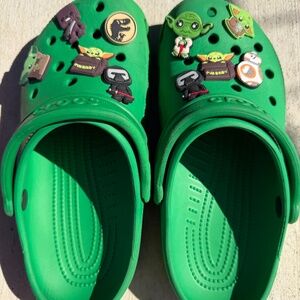 Green crocs j5